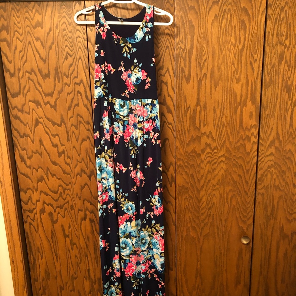 Boutique Navy Floral Maxi Dress